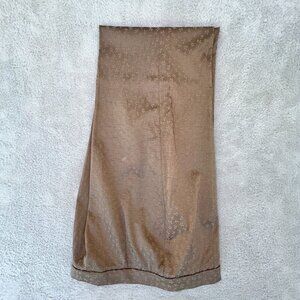 Peserico Sign Acetate Stretch Embossed Floral Brown Pants Italy Waist 30"